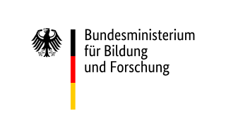 Logo des Bundesministeriums für Bildung und Forschung. Adler und Deutschlandfarben.