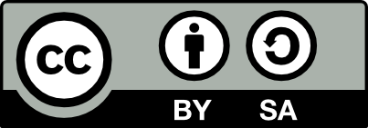 Logo: Angabe der CC-Lizenz. CC = BY und SA. 